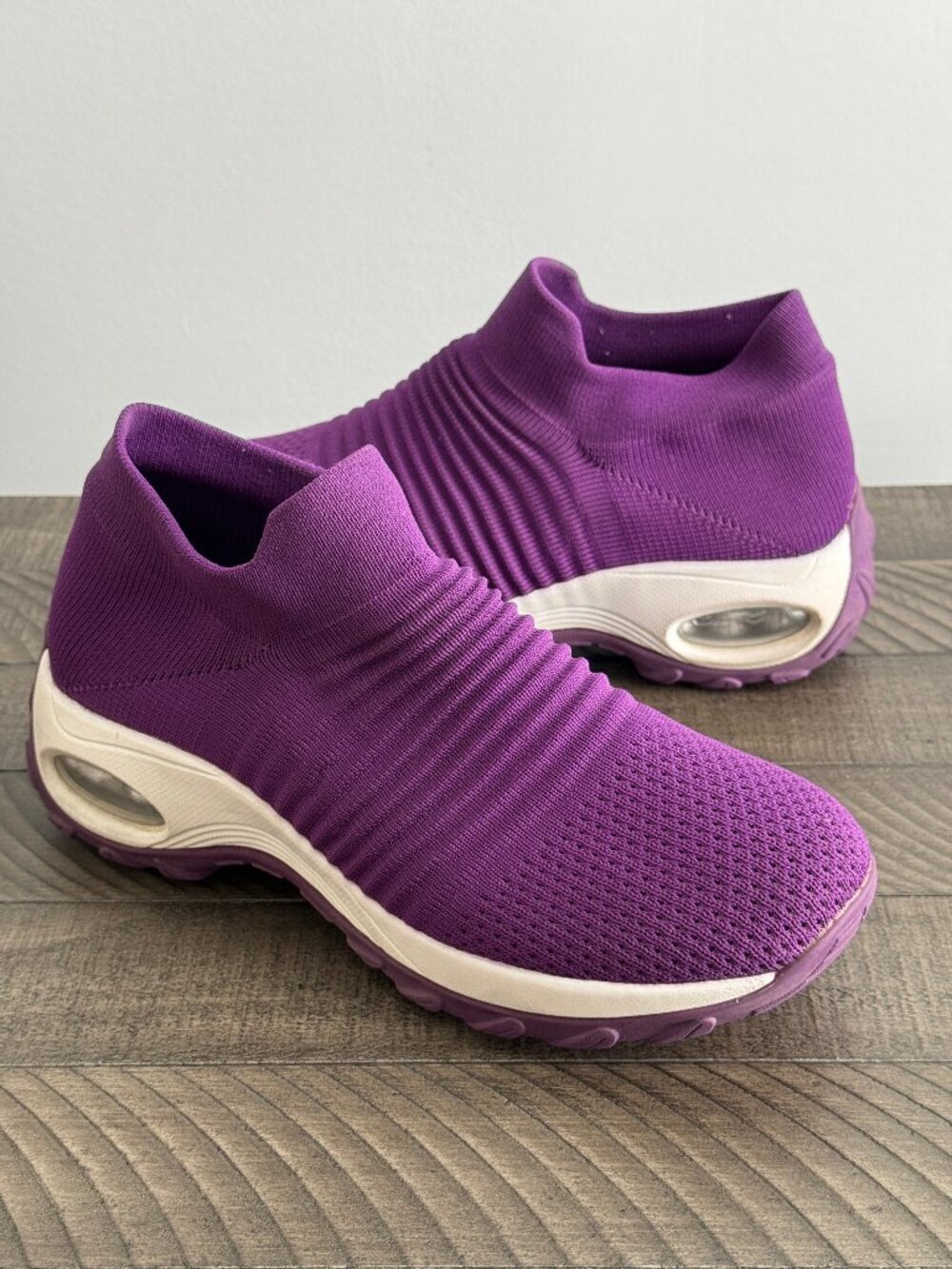 STQ Women's Slip-On Breathable Walking Shoes Purple Size 8